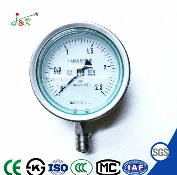 60mm Ordinary Stainless Steel Shock-Resistant Pressure Gauge