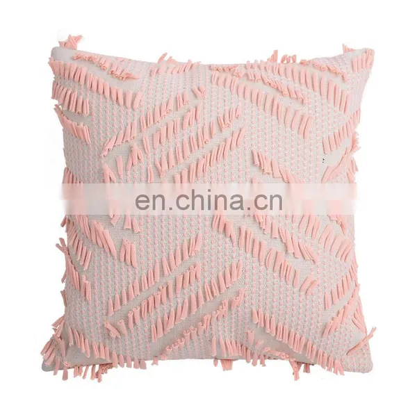 Boho Style Colorful Hand Block Indian Pillow Cover Decorative 18X18" Embroidery Chindi Cushion Cover photo-6
