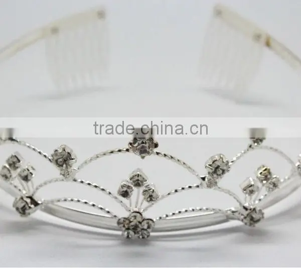 Jewelry Wholesale Fashion Clear Rhinestones Tiara&Crown For Bridal