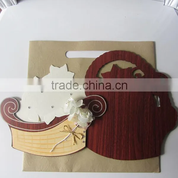 2014 Royal Wooden Wedding Invitation Card photo-3