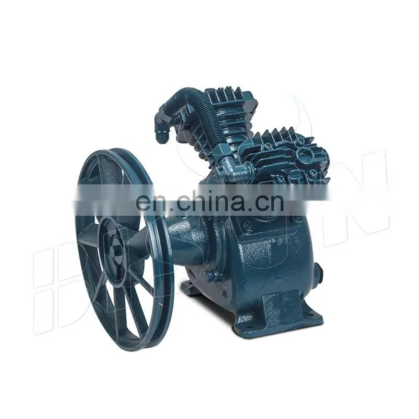 Bison China Wholesaler 1 Year Warranty 2 Double Piston Motor Head Pump Compressor With Belt Driven photo-2