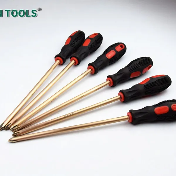 Non-Sparking Phillips Screwdriver Beryllium Copper Alloy for Oil Refinery, 4 Inch (100mm) Working Length, (190mm) Total Length photo-3