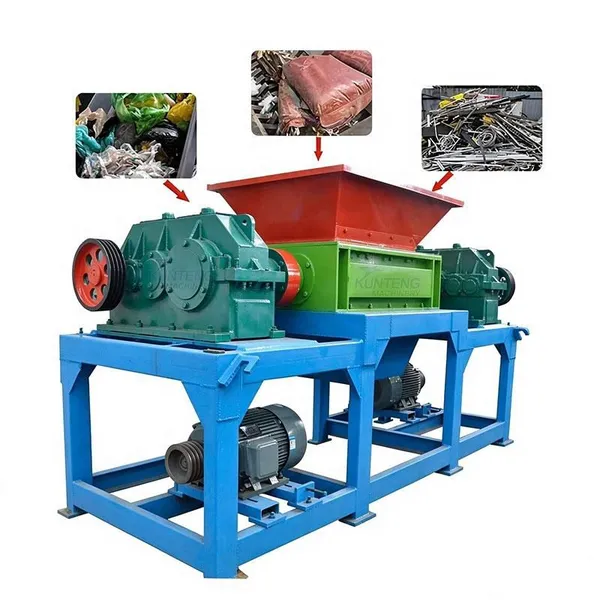 Double Shaft Shredder Waste Wooden Window Pallet Shredder Glass Crusher Aluminum Scrap Sofa Household Waste Shredder