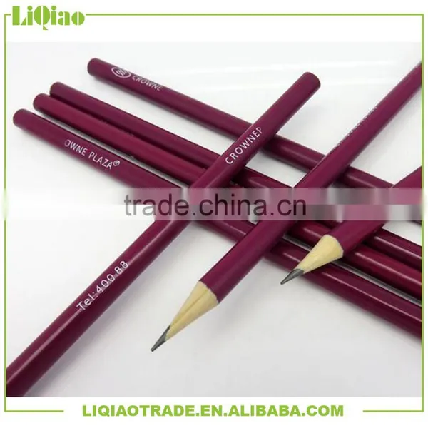 Non Sharpening High Grade Wine Red Whitewood Round Bar Wood Pencil for Hotel