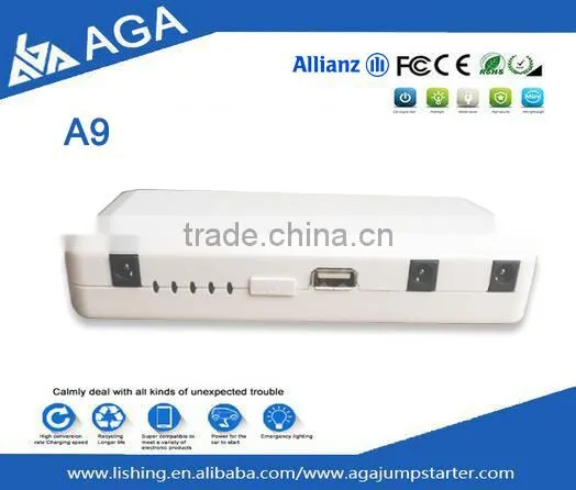 AGA A9 Hot Selling 12V Portable Car Jump Starter Power Bank for Laptop photo-2