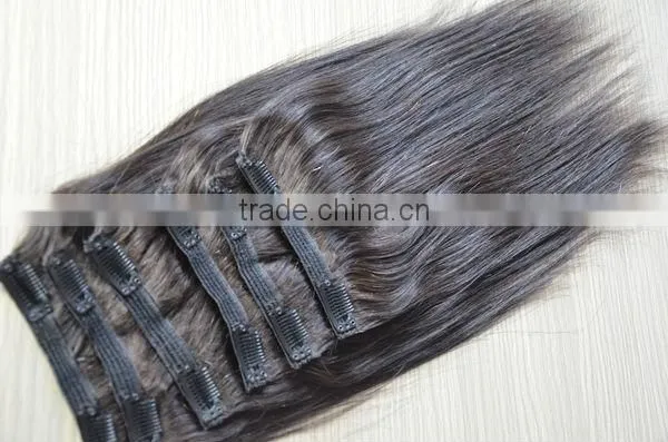 100% Virgin Cheap Brazilian High Quality Afro Hair Clip in Remy Half Wig Hair Extensions 200g photo-2