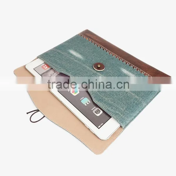 Latest Style High Quality Denim Genuine Leather Case for Ipad photo-2