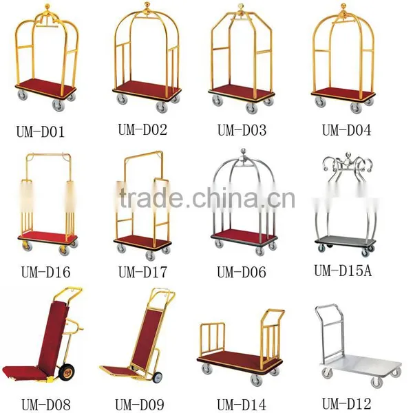 High Quality Gold Plated Platform Luggage Trolley photo-4