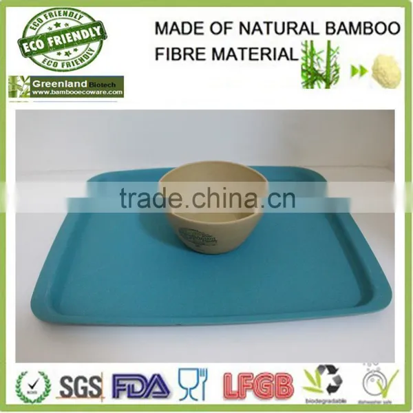 Colorful Biodegradable Bamboo Fiber Fast Food Tray