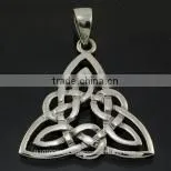 Large Celtic Trinity Knot Silver Pendant, Pn78 photo-3