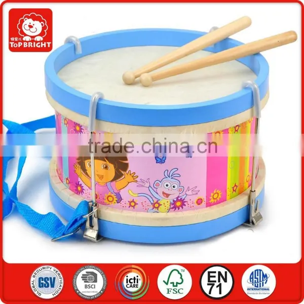 Child Like Play Toy Oriental Music Instrument Beaty 2 Sides Drum Head and 2 Sticks Roundness Wooden Drum Pad Musical Instruments