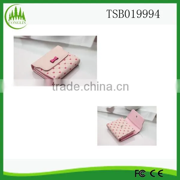 China Women Fashion Bag Wholesale Cheap Pink Leather Purse With Bowknot