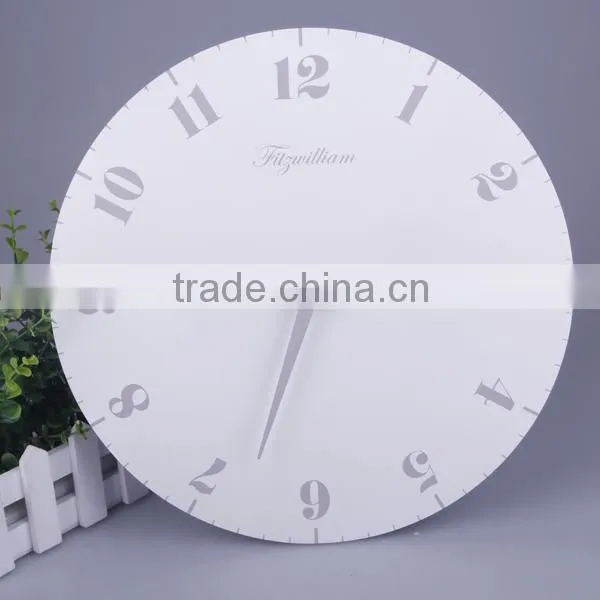 2014 Hot Sale Digital Frameless Gray Wooden The Round Shape MDF Wall Clock photo-2
