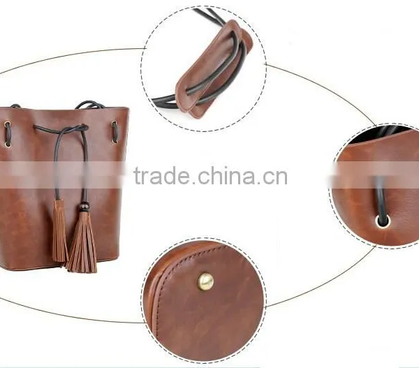 European Style Lady Random Belt Bags Long Bucket Shoulder Bags photo-2