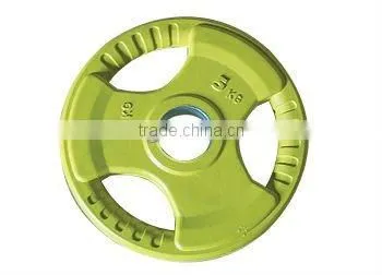 Color Rubber Coated Plates With Handle Cuts Weight Plate Tree