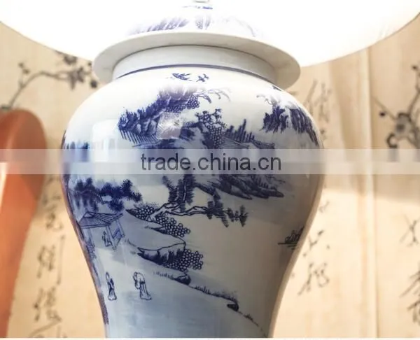 Chinese Ceramic Ginger Jar Table Lamp With Base Switch photo-5
