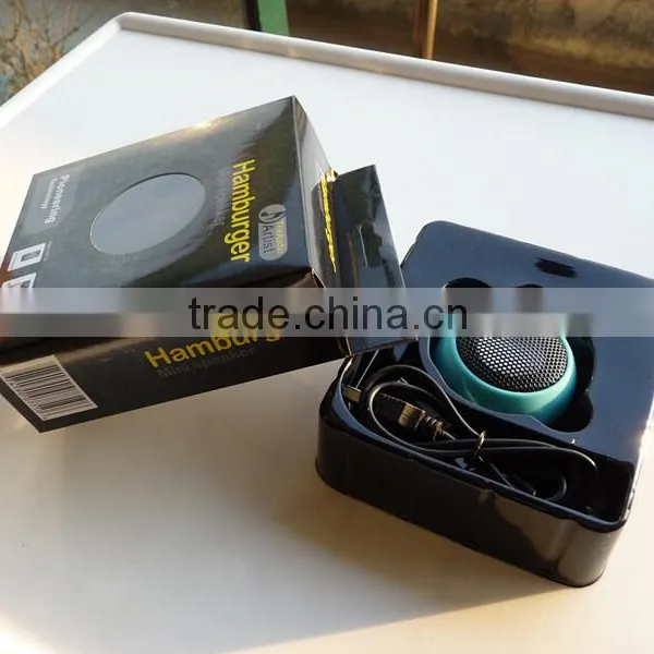 Promotion Cute and Round Hamburg Shape Rechargeable Mini Speaker photo-3
