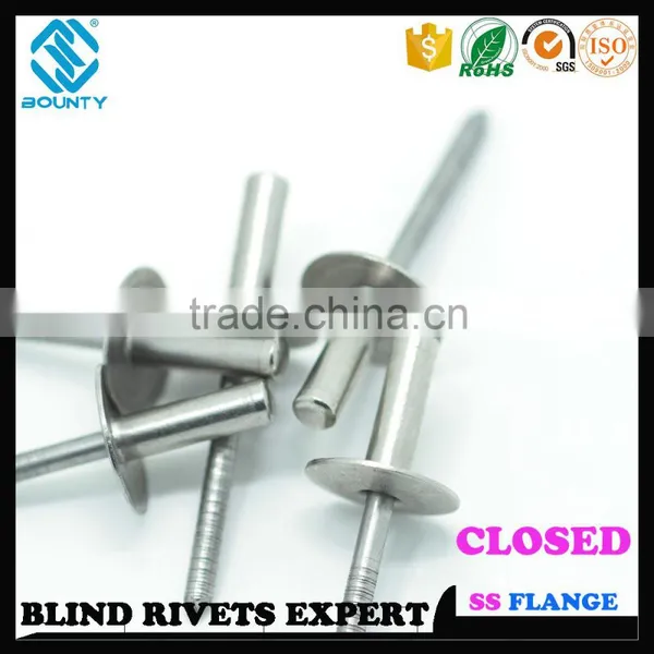 FACTORY A2 A4 304 316 STAINLESS STEEL LARGE FLANGE HEAD SEALED TYPE POP RIVETS photo-3