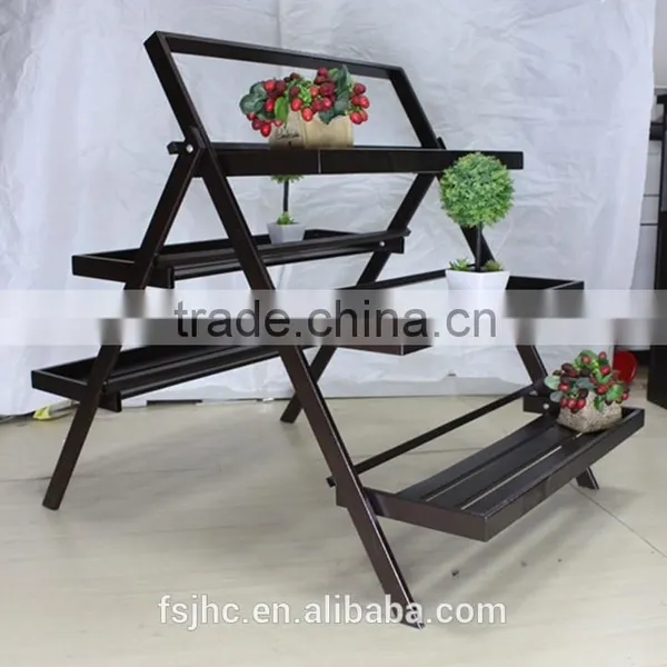 Foshan JHC Three Layer Metal Flower Pot Stand,Decorative Flower Shelf For Garden/outdoor Furniture