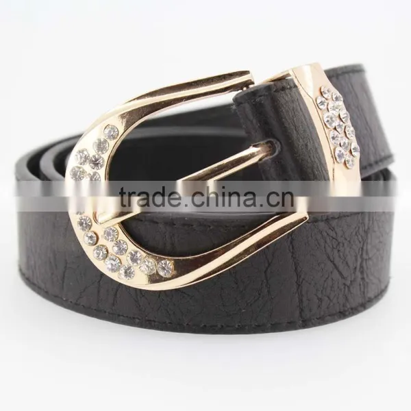 NEW Fashion Women's Fashion 30Mm pu Leather Rhinestone Belt for Women Jeans photo-2