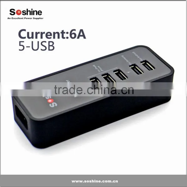 Soshine 3.1A 5 Port USB Portable Travel Charger Rapid Charger for IPhone IPad Android Devices Universal Usb Charger photo-4