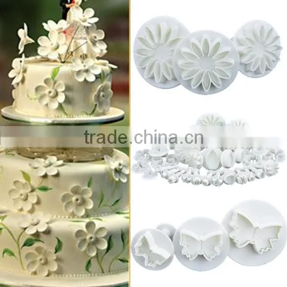 33 PCs Fondant Heart Shaped Cake Cutter Ejector Stamp Modeling Border Decoration Fondant Marzipan Plunger Cutter photo-6
