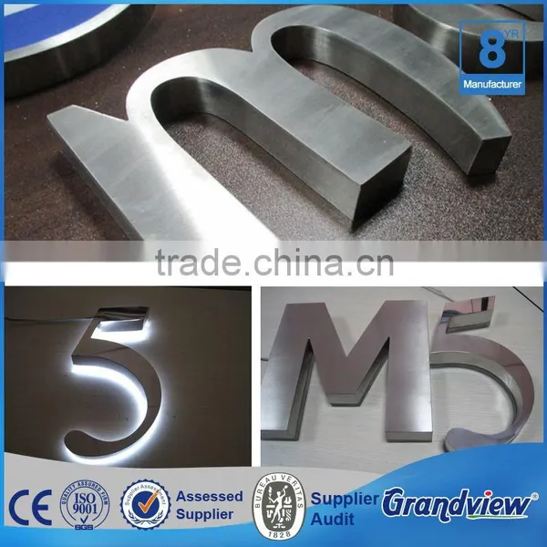 Polished Stainless Steel Sign Backlit Alphabet Letters Metal Sign photo-4