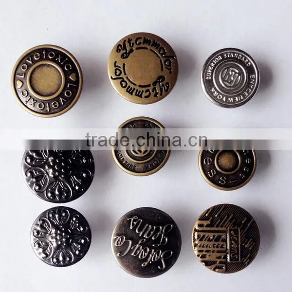 Custom Metal Shank Jean Buttons