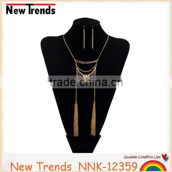Factory Sale Jewelry Set, Crystal Chain Tassel Necklace Earring Jewelry Set 2016 photo-5