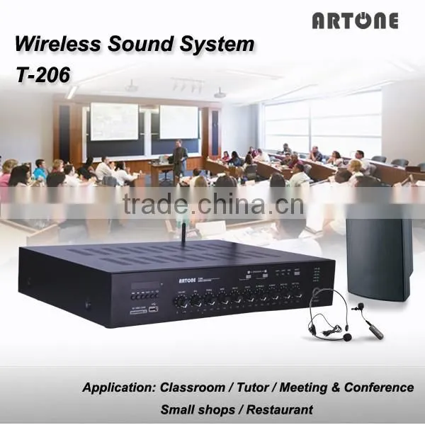 T-206 Wireless Bluetooth Teaching Aids Microphones Mixer Teacher Amplifier for Classroom Sound System