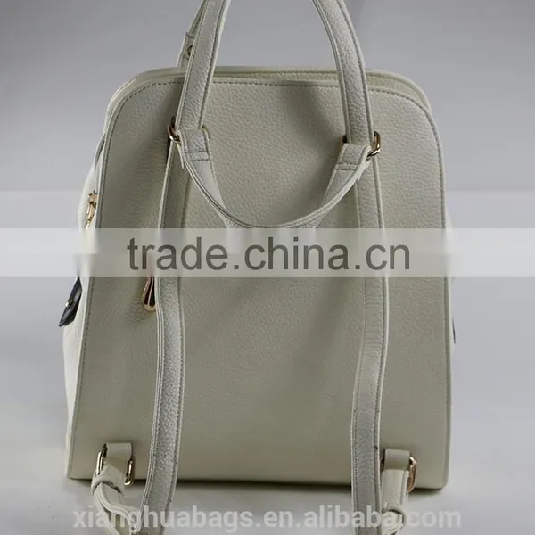 Fashion Designer Factory Wholesale Canvas Leather School Backpack photo-3