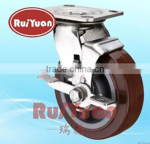 Heavy Duty Side Brake Stainless Steel Caster Wheels