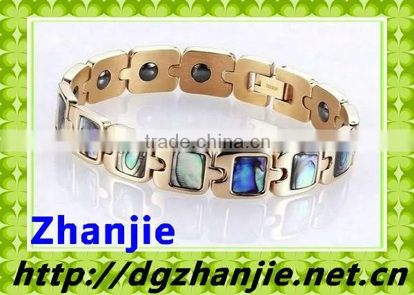 Bio Magnetic Gorgeous Titanium Bracelet With Color Shells #11005
