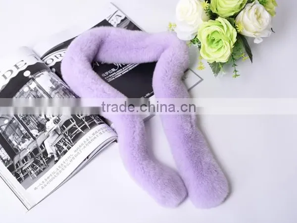 2016/2017 Mini Fur Scarf Women Small Size Scarf With Rex Rabbit Fur Fashion KZ160055 photo-6