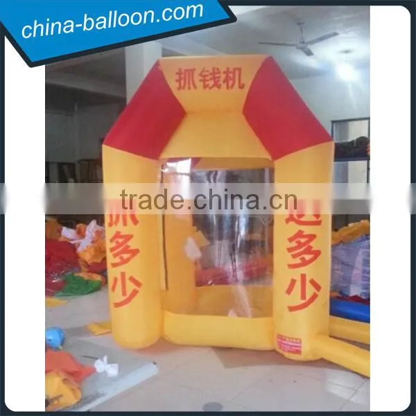 Promotion Advertising Inflatable Cube Cash Money Catching Grab Machine Booth For Sale photo-3