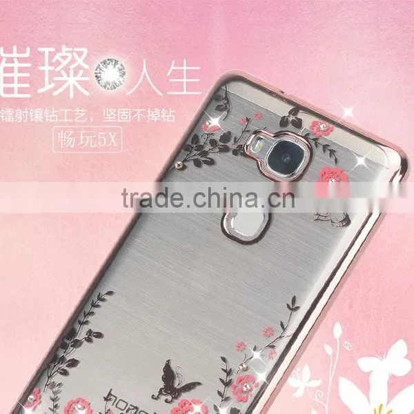 2016 Newest Mobile Phone Cover Case Electroplate Printig Flower Tpu for Huawei Honor 5x photo-2