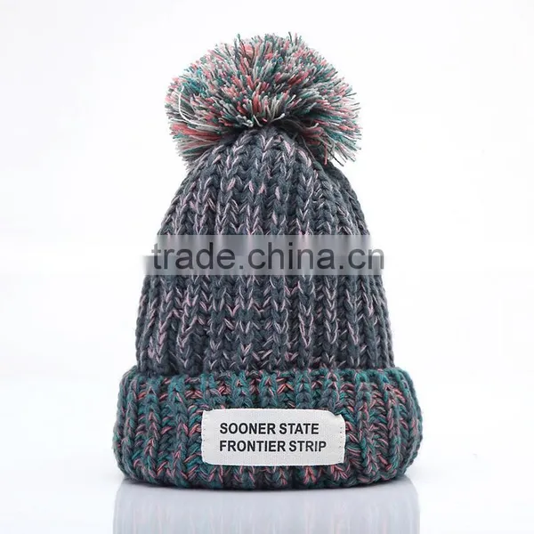 Winter Hats for Women 2016 New Styles Acrylic Colorful Button Warm Knitted Hat Cap Birthday Gifts High Quality