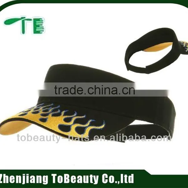 Flame Embroidery Sun Visor Hats