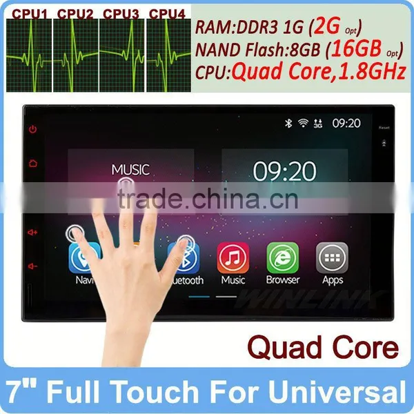 Ownice 7" Quad Core 1.6GHz Android 4.4.2 2 Din in Dash Full Touch Support Glonass TPMS