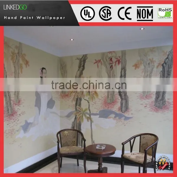 Custom Restaurant Wall Decoration With Chinese Landscape Wallpaper photo-2