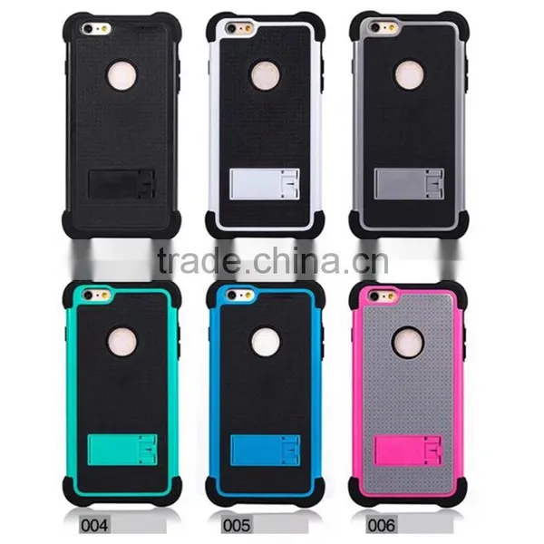 China Manufacturer Anti-throw 3 in 1 Dual Layer Case With Kickstand TPU PC Silicon Protective Case Cover for Apple Iphone 6 photo-6