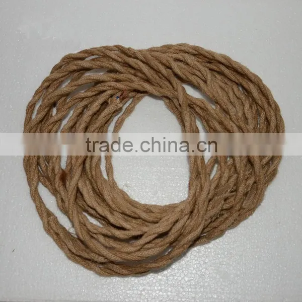 Twisted Flax 2 Core Electric Wire 0.75mm Rope Hemp Covered Pendant Wire photo-3