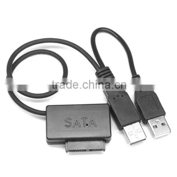 2016 New Hot-sale Black Laptop USB 2.0 to 7+6 13Pin Slimline Slim SATA CD/DVD Optical Drive Adapter Cable Connector For Notebook