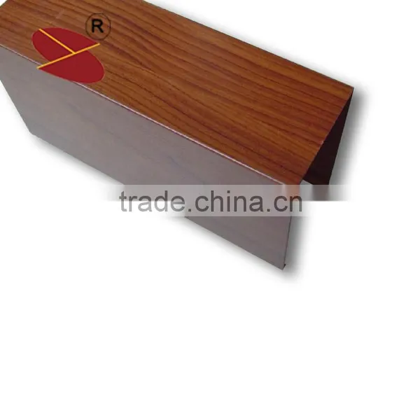 Wooden Grain u Shape Baffle Pop Ceiling Design photo-2