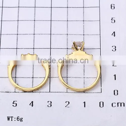 Wholesale Engagement Couple Finger Rings 18k Solid Gold Plated cz Diamonds High Quality Finger Rings More Attractive photo-6