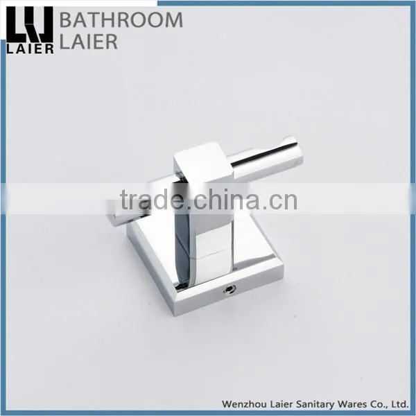 Simple Fancy Design Zinc Alloy Chrome Finishing Bathroom Sanitary Items Wall Mounted Double Robe Hook photo-5