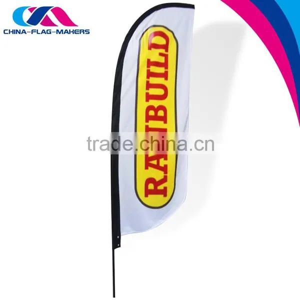 Custom Outdoor Novelty Sport Feather Blue White Orange Flag