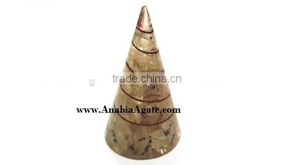 Crystal Quartz Copper Wire Wrapped Orgone Cone : Wholesale Orgone Cone photo-2
