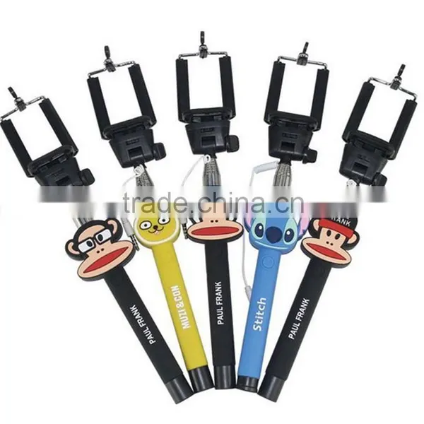 Most Popular Portable Cartoon Selfie Stick ,cartoon Wired Selfie Stick With Logo photo-3