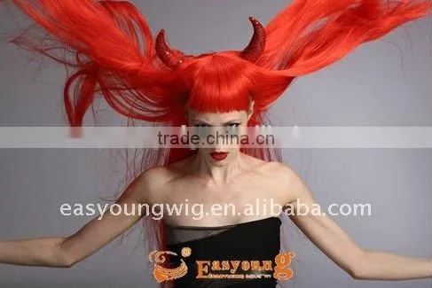 Red Anime Cosplay Hair Wig, Cheap Witch Halloween Synthetic Wigs photo-3